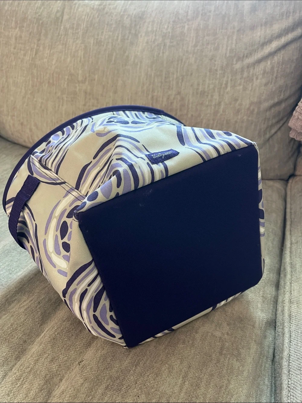 Thirty One Purple Patterned Fabric Storage Bin